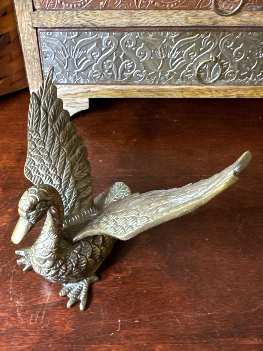Brass Swan Figurine Decorative Bird